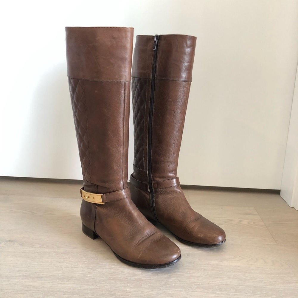 Napoleoni Quilted Leather Brown Boots